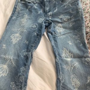 Blue floral free people jeans